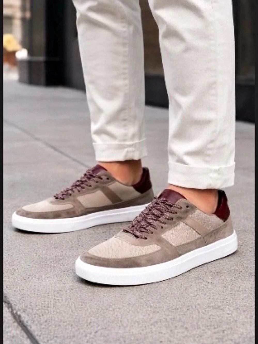 GOOD MAN Men's SUEDE Sneakers in Brown & White Like New